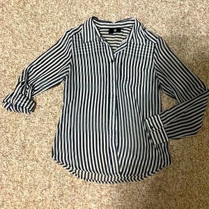 Black and White Striped Blouse